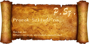 Prorok Szilvána névjegykártya